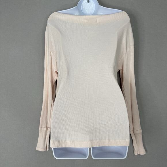 Michael Stars Womens Top S Ballet Pink Penelope Waffle Knit Off The Shoulder Tee - Picture 8 of 12